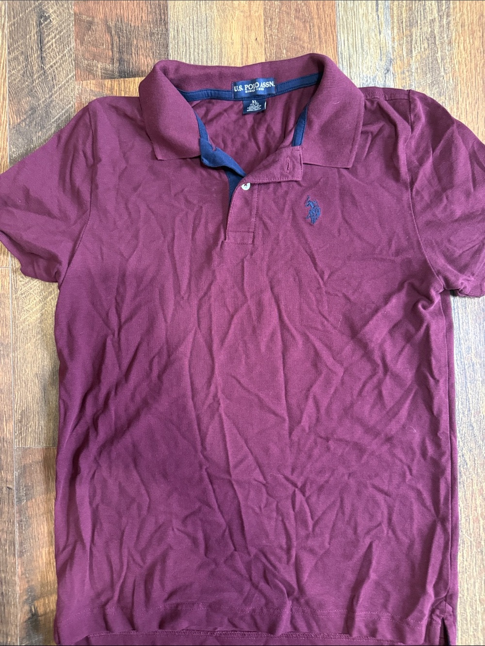 U.S. Polo Assn. Boys Maroon Polo with Navy Trim